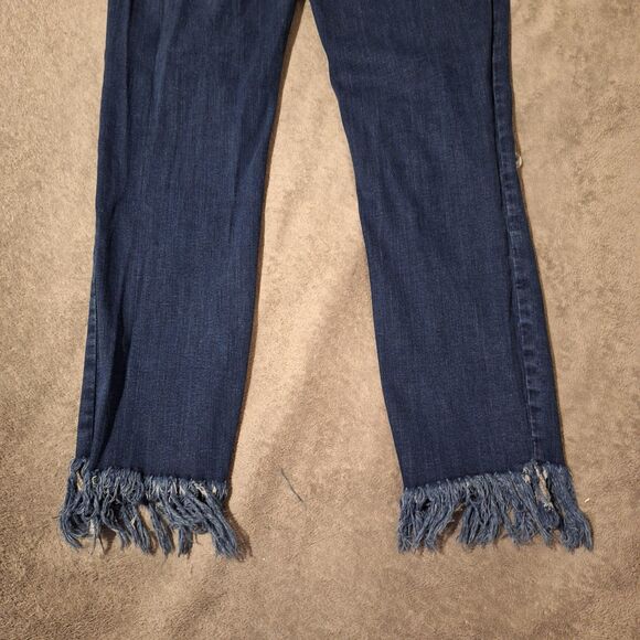 FREE PEOPLE Great Heights Skinny Jeans Womens 29 Blue Distressed Frayed Denim - Picture 9 of 13